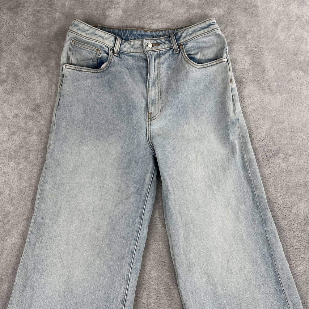 Baggy Pink Victorias Secret Wide Leg Jeans 12 Light Wash Blue Womens Denim - Picture 4 of 13